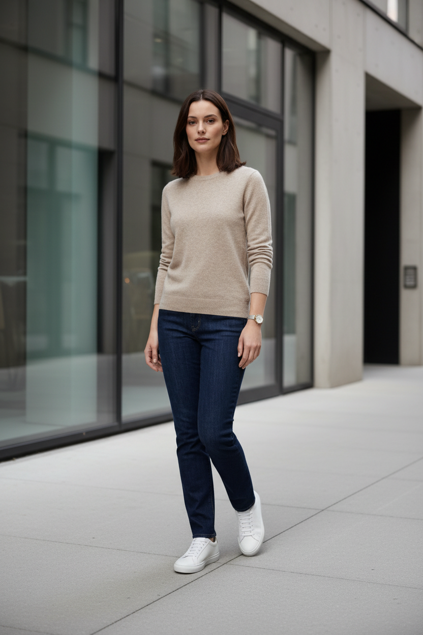 Cashmere Crew Neck Sweater Long Sleeve Knitted Pullover (2 of 3)