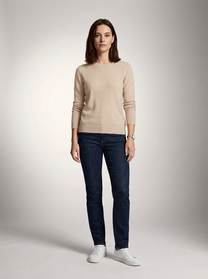 Cashmere Crew Neck Sweater Long Sleeve Knitted Pullover (1 of 3)