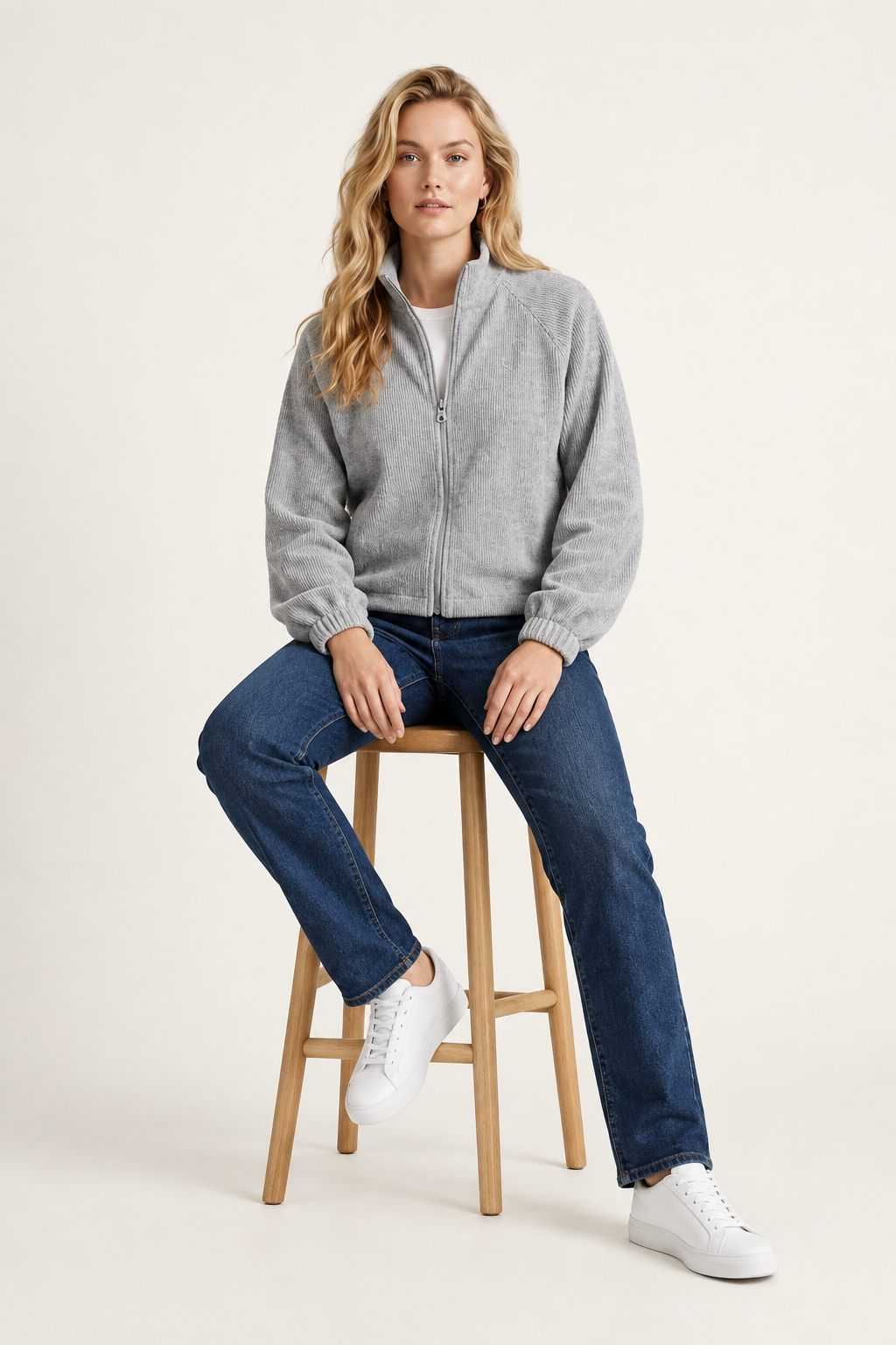 Ribbed Chenille Zip-Up Jacket with Raglan Sleeves (2 of 2)