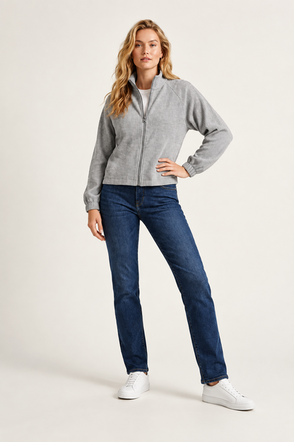 Ribbed Chenille Zip-Up Jacket with Raglan Sleeves (1 of 2)